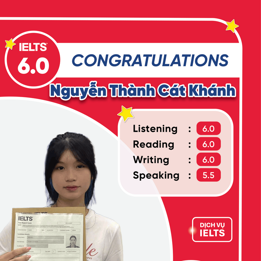 Cát Khánh IELTS 6.0 Cát Khánh IELTS 6.0